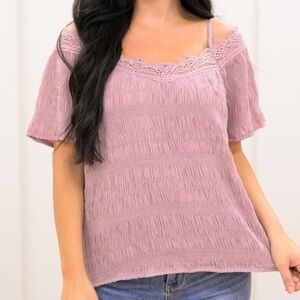 New Easel Cold Shoulder Woven Top